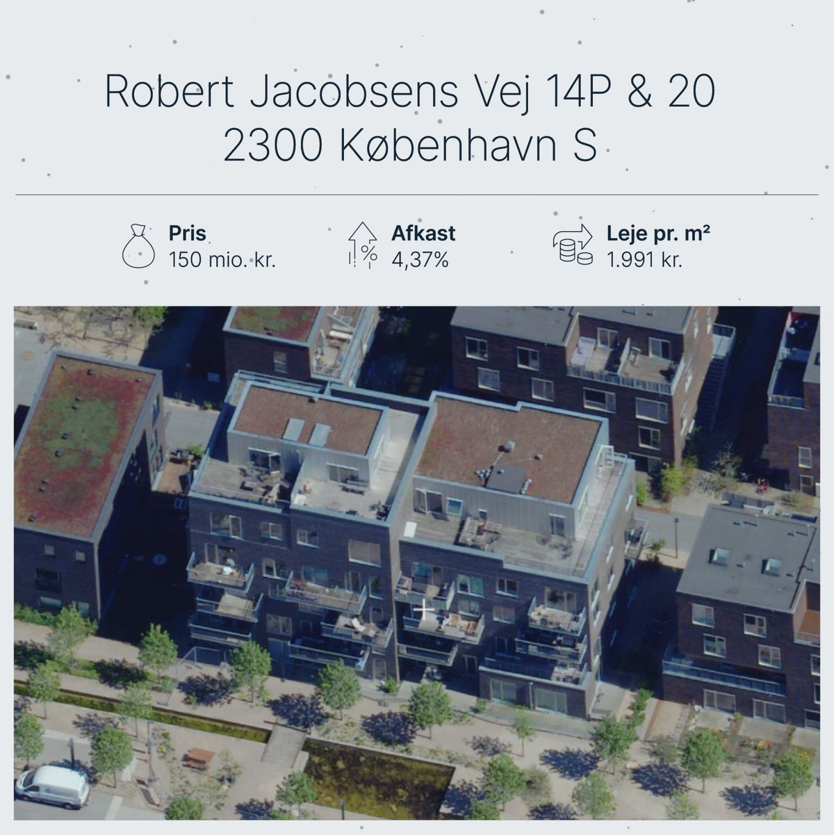 Robert Jacobsens Vej 14P og 20: Koncenton køber "Etagehusene" – 38 studieboligerligheder