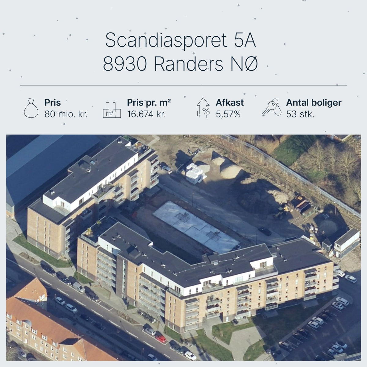 Skiftesporet 7 i Randers NØ: Ejendomsselskabet Sporet køber 53 ejerlejligheder for 80 mio. kr.