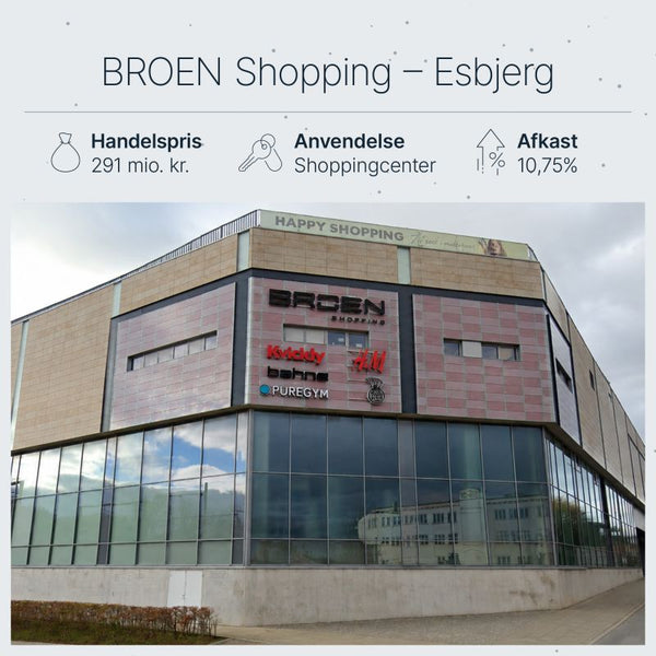 BROEN Shopping Esbjerg: Agat Ejendomme køber 65 % af centret for 291,2 mio. kr.