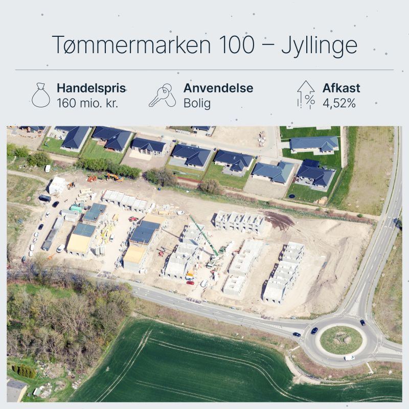 Tømmermarken 100 Jyllinge solgt for 159,8 mio. kr. – Vinding Gruppen køber 50 nyopførte boliger