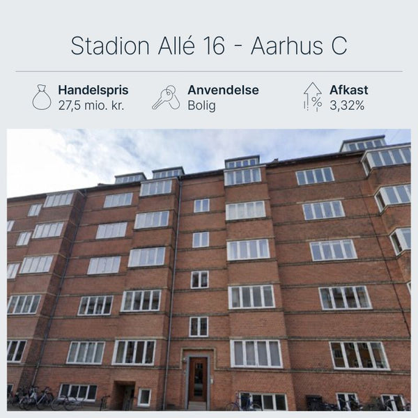 Stadion Allé 16 Aarhus: Astrup Asset Management køber boligejendom for 27,5 mio. kr.