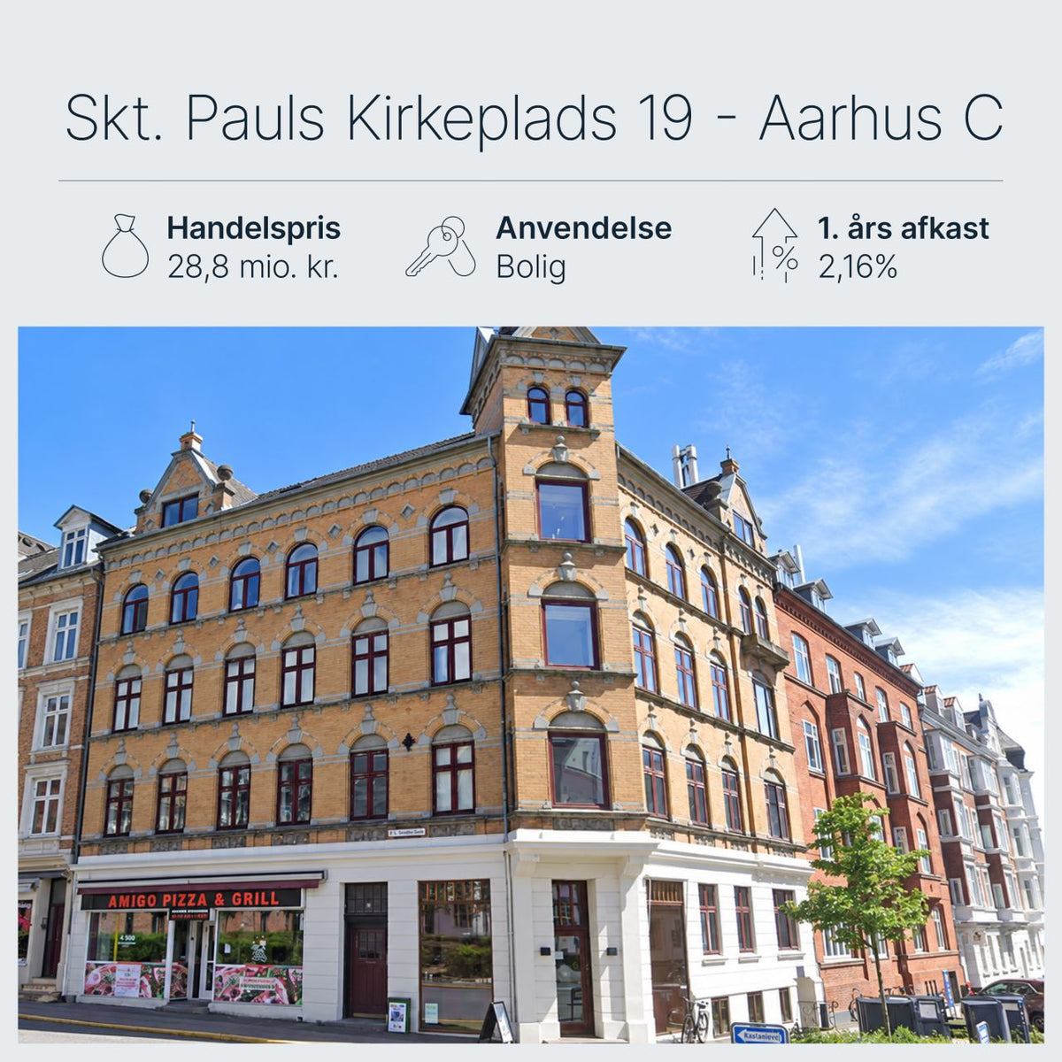 Skt. Pauls Kirkeplads 19 Aarhus: Tækkersminde køber hjørneejendom for 28,8 mio. kr.